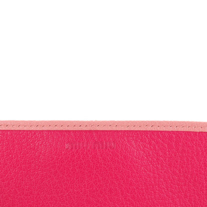 Miu Miu Goatskin Madras Bi-Color Wallet On Chain Rosa Peonia 6 of 8
