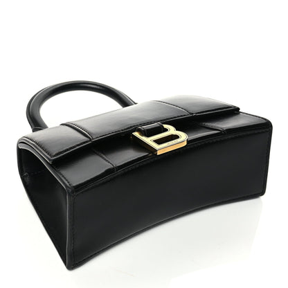 Balenciaga Shiny Box Calfskin Hourglass Top Handle Bag XS Black 3 of 11