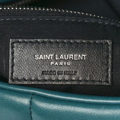 Saint Laurent Lambskin Quilted Small Loulou Puffer Monogram Chain Satchel Vert Canard 7 of 9