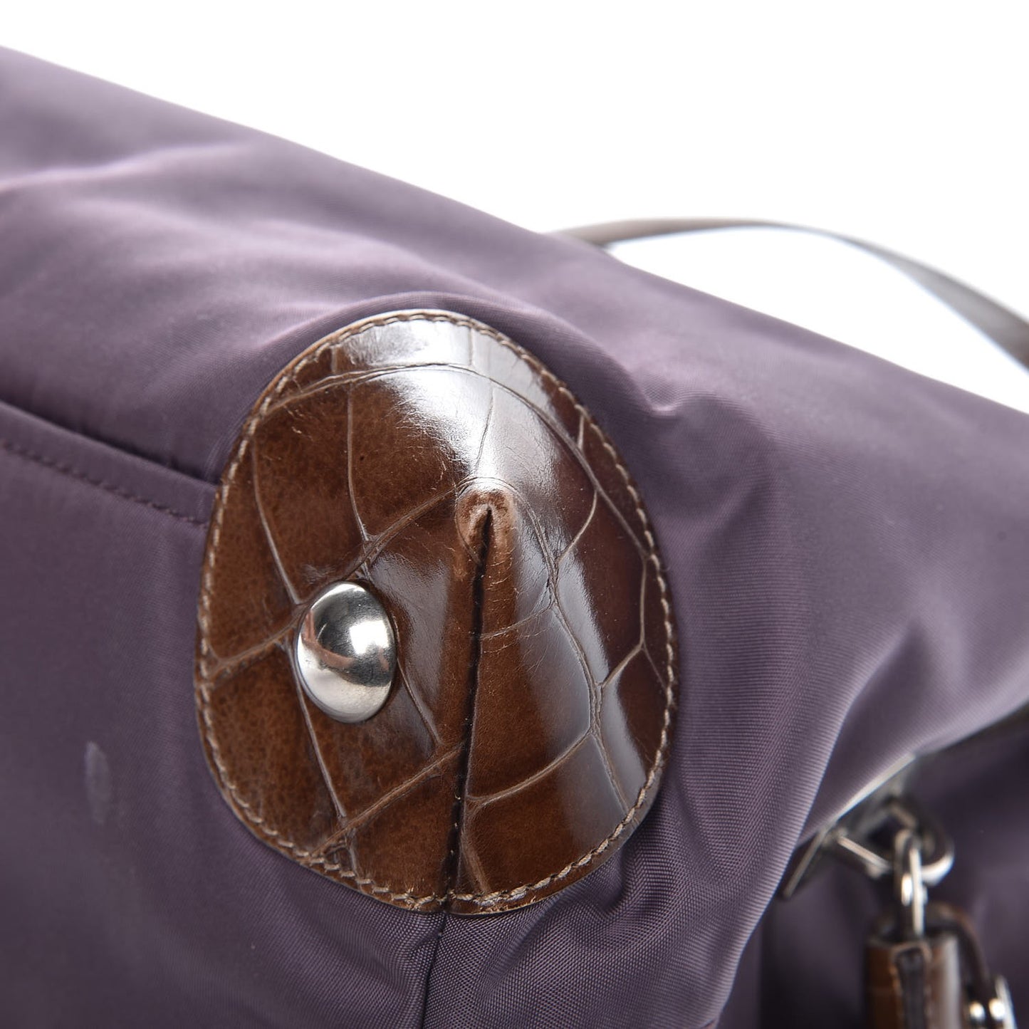 Tessuto Nylon Faux Croc Tote