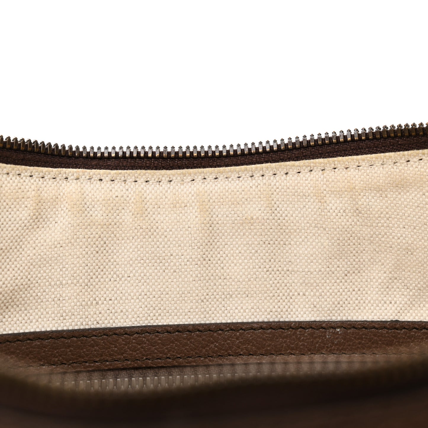 GG Supreme Monogram Web Small Ophidia Half Moon Hobo Brown