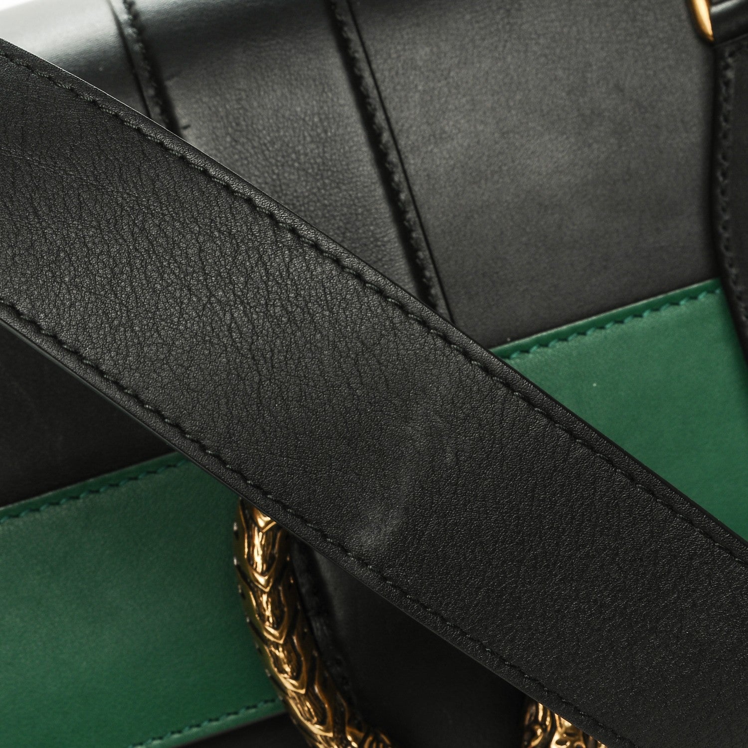 Gucci Calfskin Bamboo Web Large Dionysus Top Handle Bag Black Bright Evergreen Hibiscus Red 7 of 11