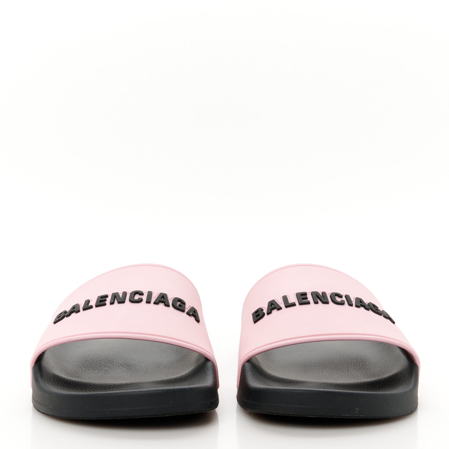 Rubber Logo Womens Pool Slide Sandals 37 Light Pink Black