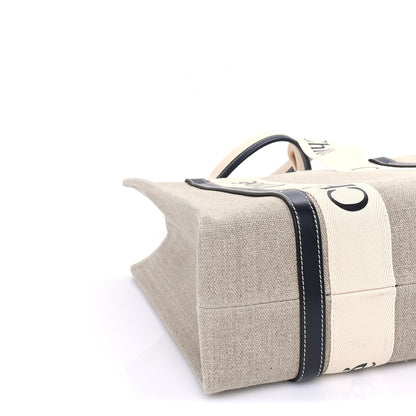 Chloe Cotton Calfskin Medium Woody Ribbon Tote White Blue 8 of 9
