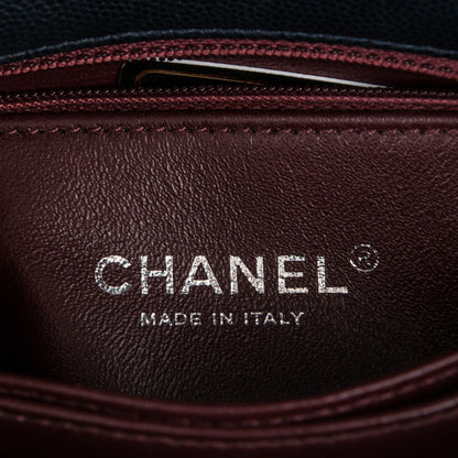 Chanel Caviar Lizard Quilted Mini Coco Handle Flap Navy 6 of 7