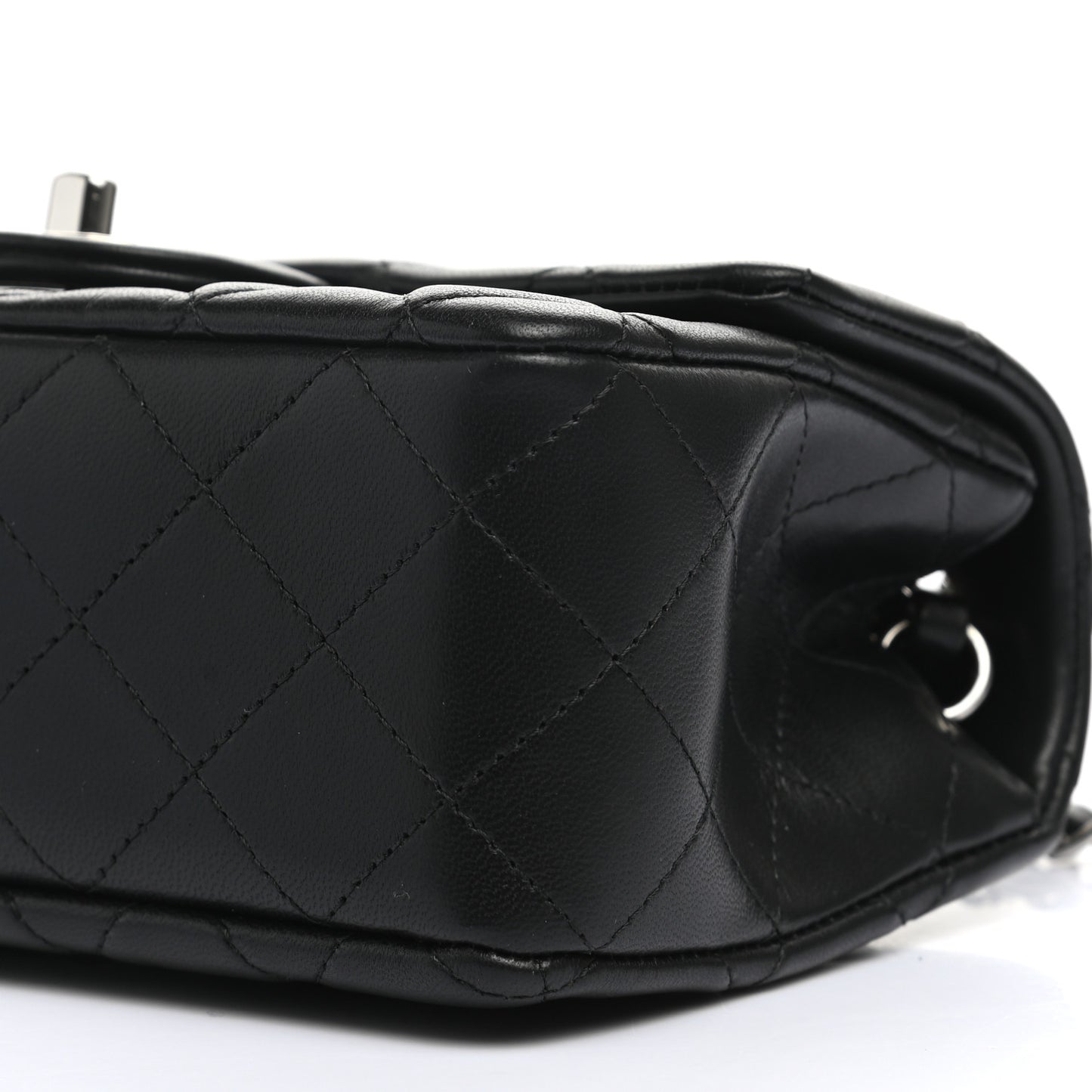 Lambskin Quilted Mini Rectangular Flap Black