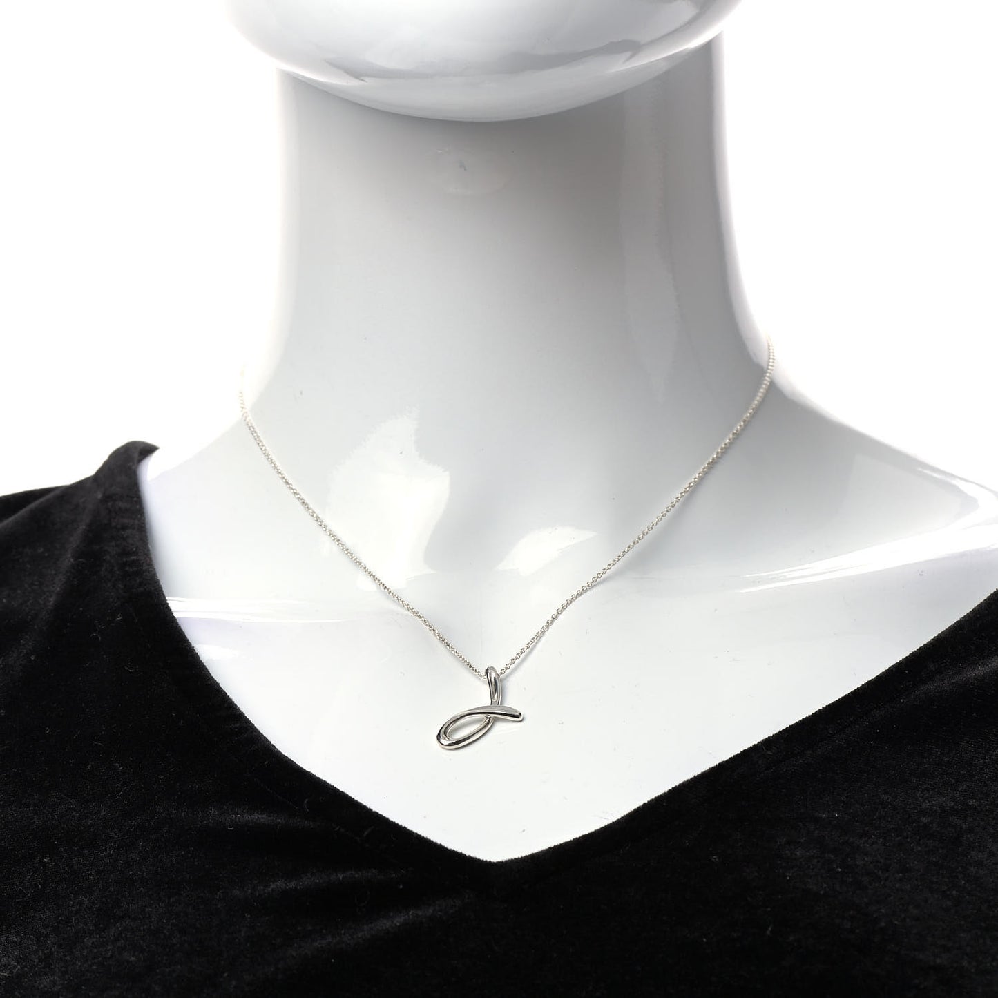 Sterling Silver Elsa Peretti Letter J Pendant Necklace