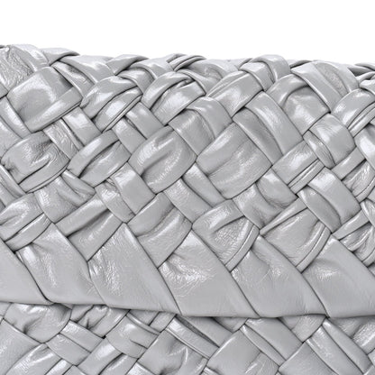 Bottega Veneta Calfskin Foulard Intreccio Kalimero Città Shoulder Bag Grey 6 of 7