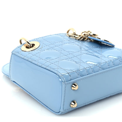 Christian Dior Patent Cannage Micro Lady Dior  Cornflower Blue 7 of 8