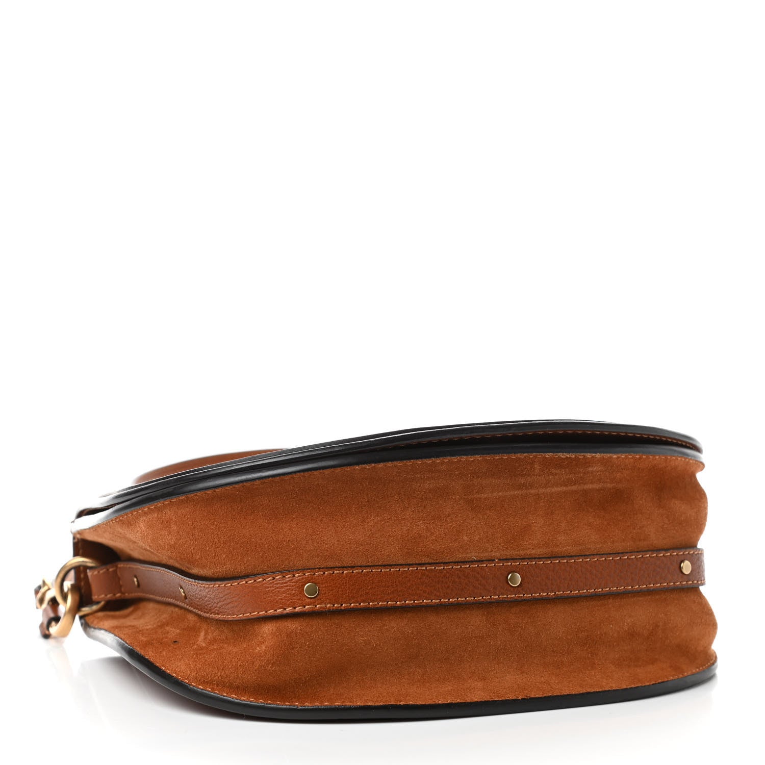 Chloe Calfskin Suede Medium Nile Bracelet Bag Caramel 3 of 5