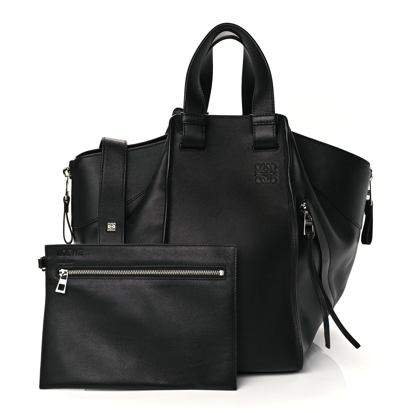Calfskin Medium Hammock Shoulder Bag Black