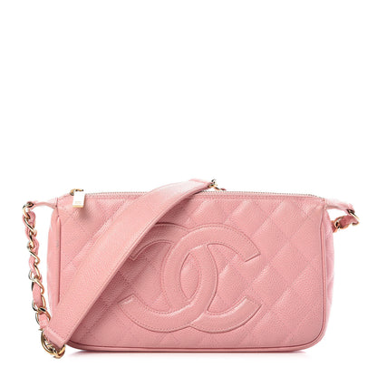 Chanel Caviar Quilted Pochette Pink 1 of 10