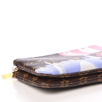 Louis Vuitton Monogram 2019 Christmas Animation Double Zip Pochette 9 of 11