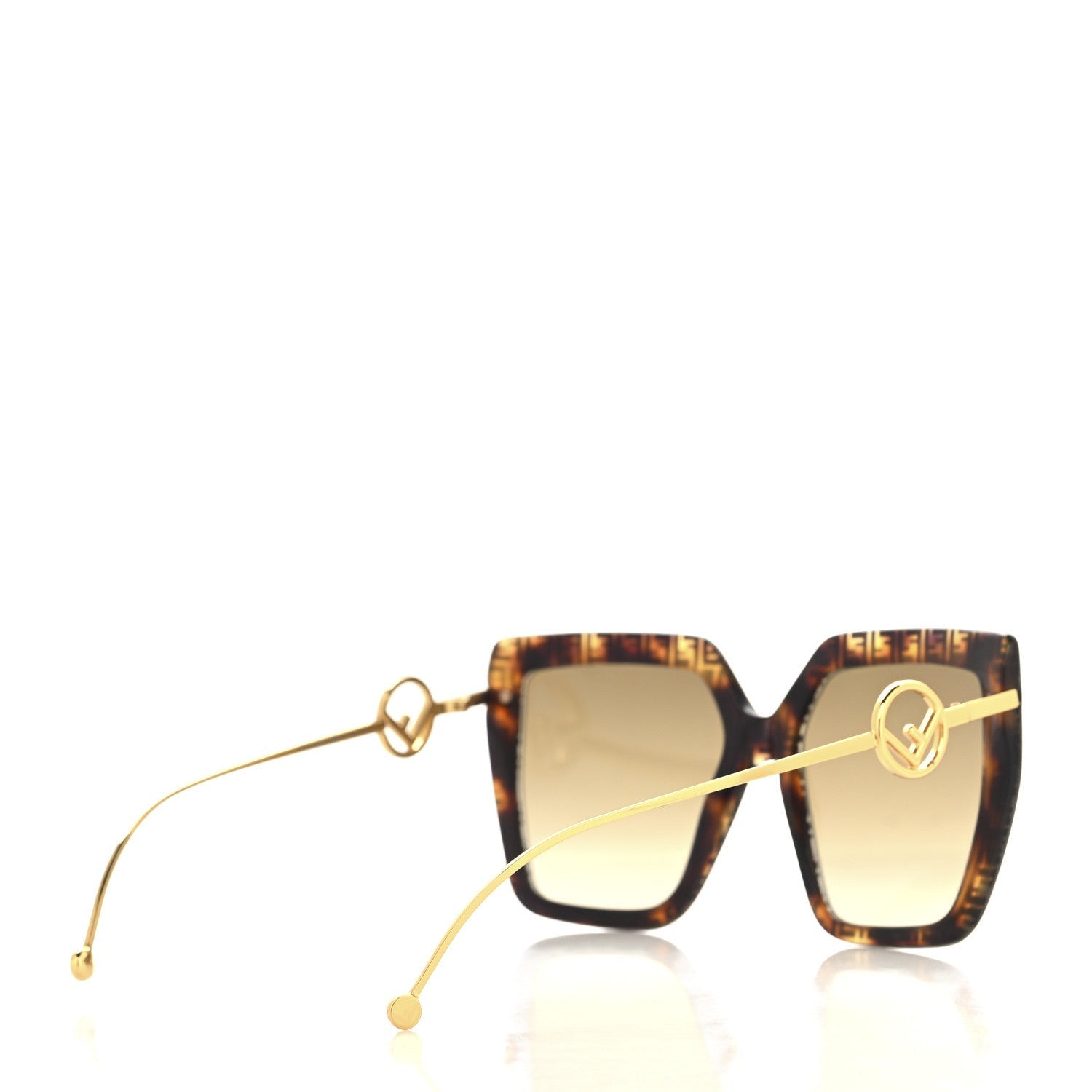 Fendi Acetate Metal F is FF Butterfly Sunglasses FF 0410/S Havana 4 of 7