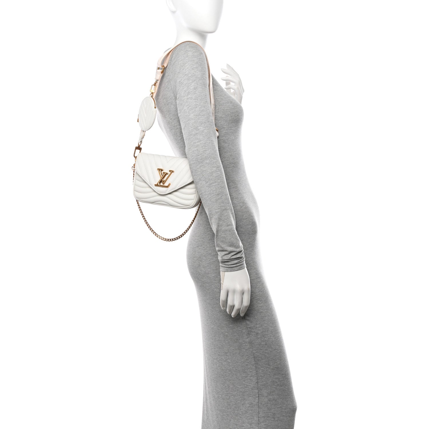 Louis Vuitton Calfskin New Wave Multi Pochette Snow 2 of 15