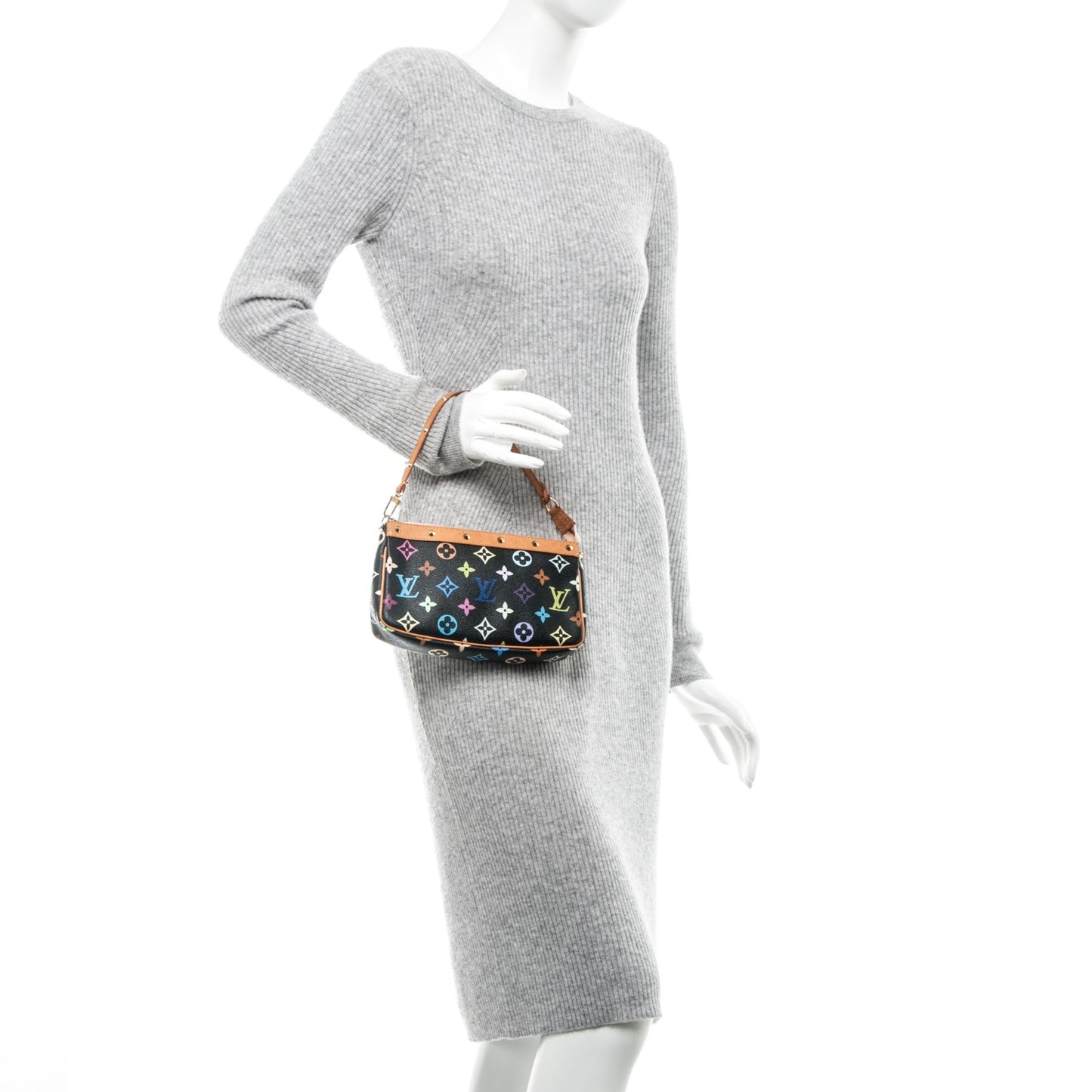 Monogram Multicolor Pochette Accessories Black