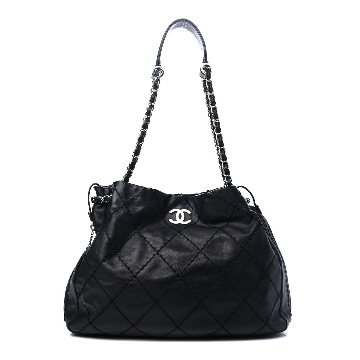 Lambskin Expandable Tote Black