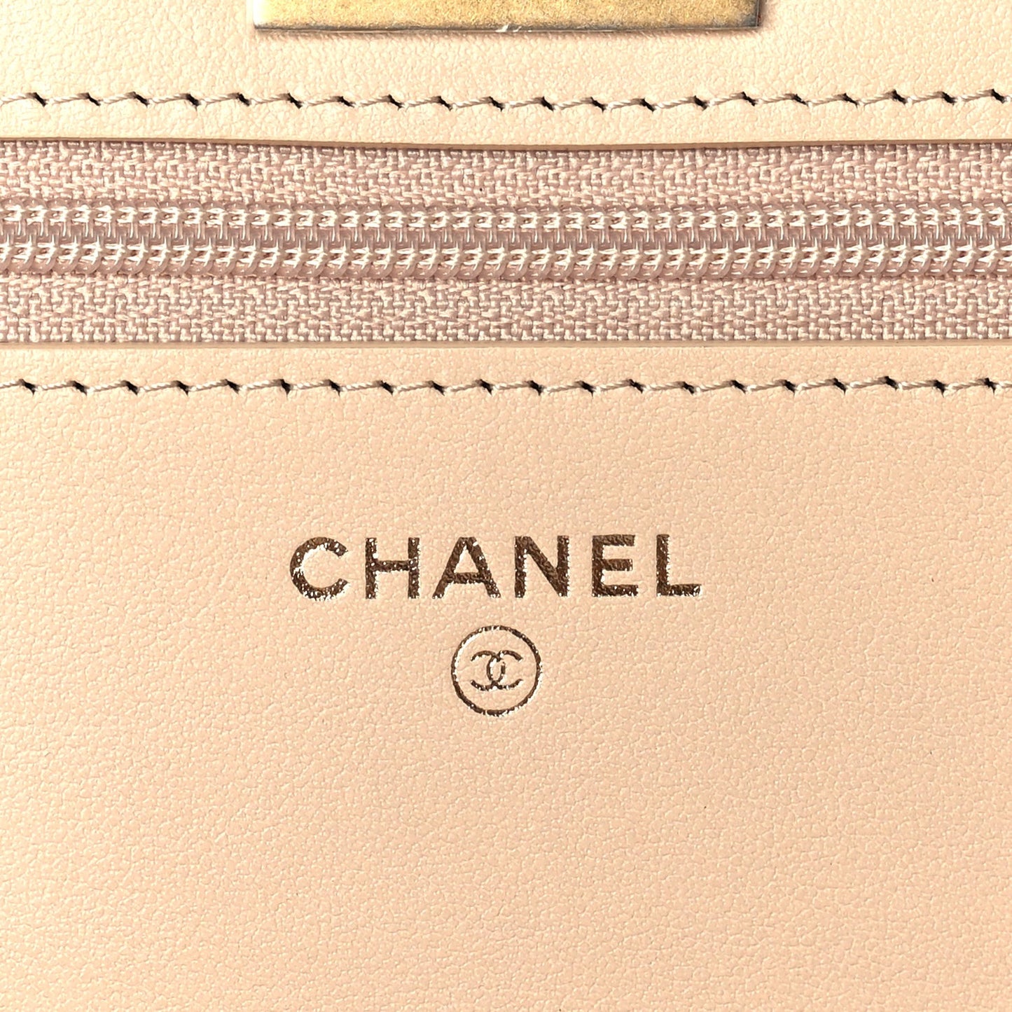 Aged Calfskin Quilted Reissue Wallet On Chain WOC Beige