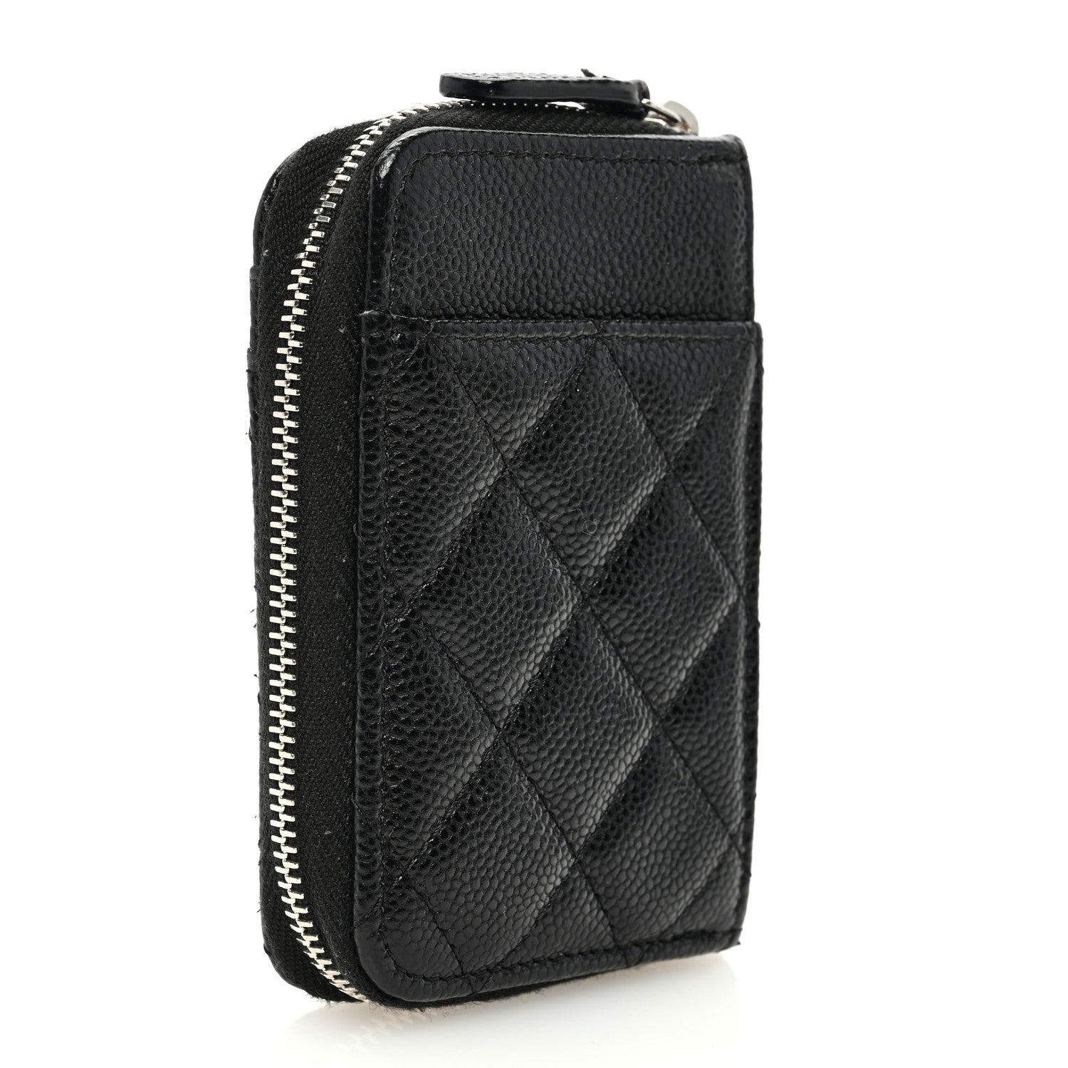 Chanel Caviar Quilted Zip Card Holder Black 3 of 8