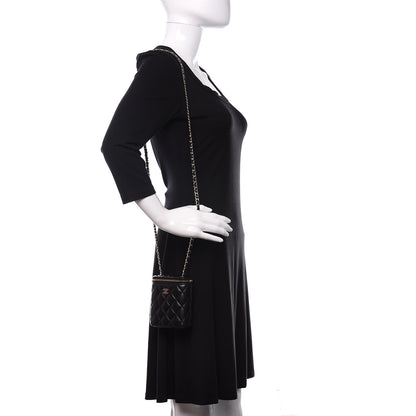 Chanel Lambskin Quilted Small Vertical Coco Beauty Vanity Case With Chain Black 2 of 11