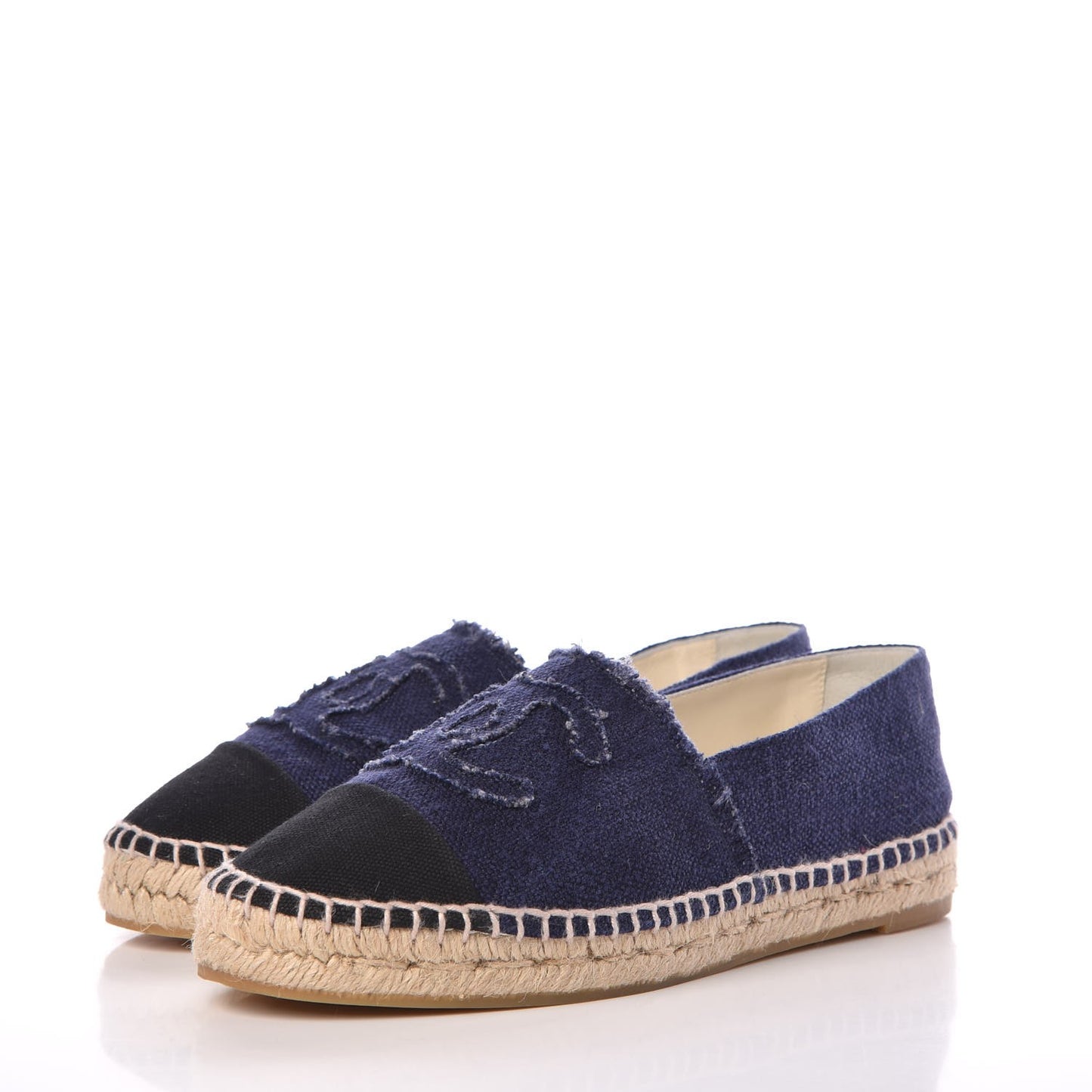 Linen CC Espadrilles 38 Blue Black