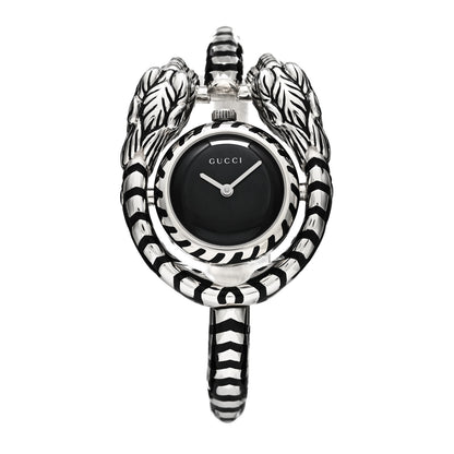 Gucci Sterling Silver Black Mother of Pearl 23mm Dionysus Quartz Watch 1 of 4
