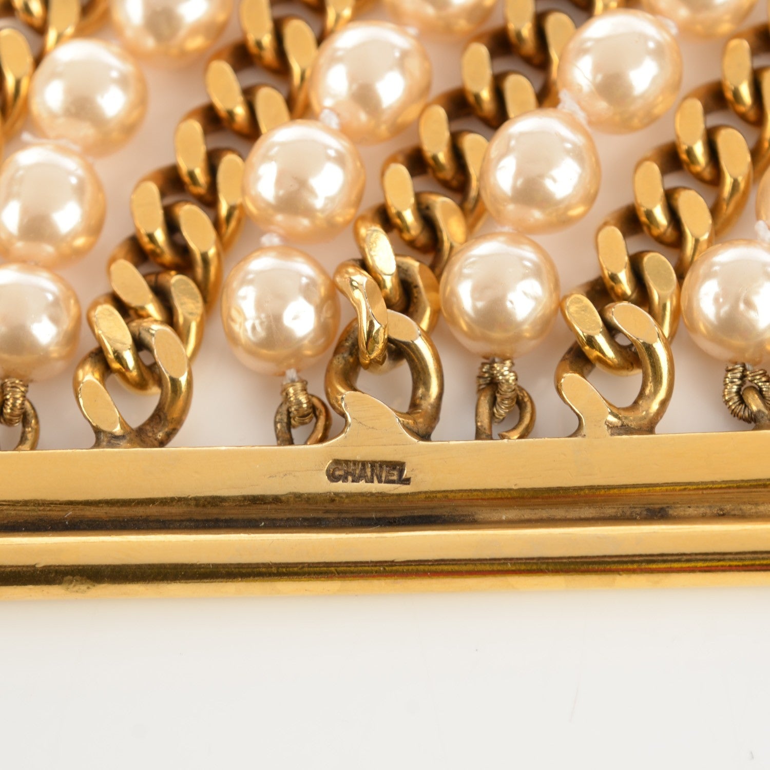 Chanel Pearl Chain Bracelet Gold 4 of 7