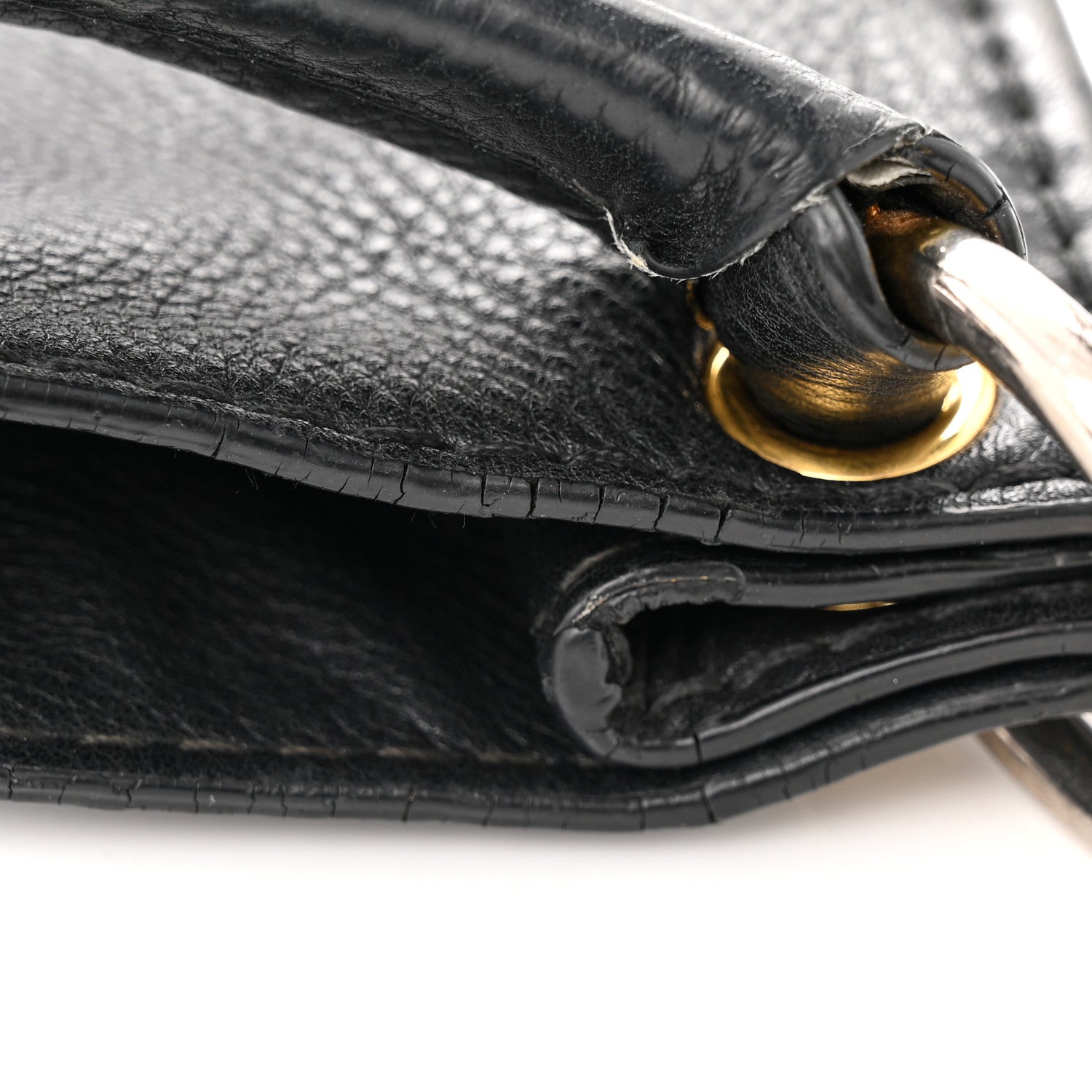 Prada Vitello Daino Embossed Logo Hobo Black 12 of 13