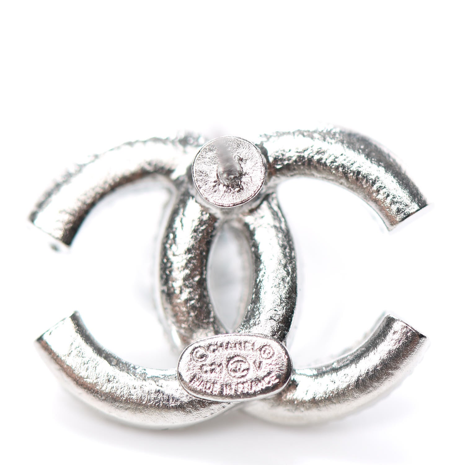 Chanel Crystal CC Earrings Silver 4 of 5