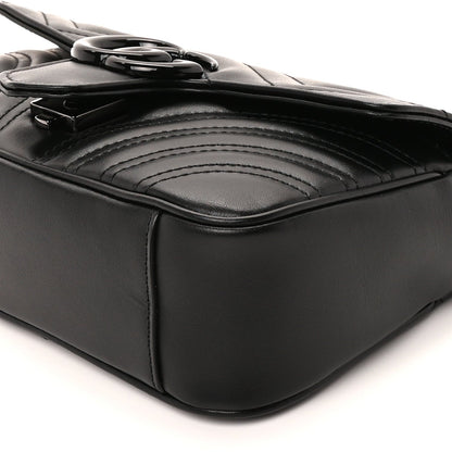Gucci Calfskin Matelasse Monochrome Mini GG Marmont Shoulder Bag Black 8 of 8