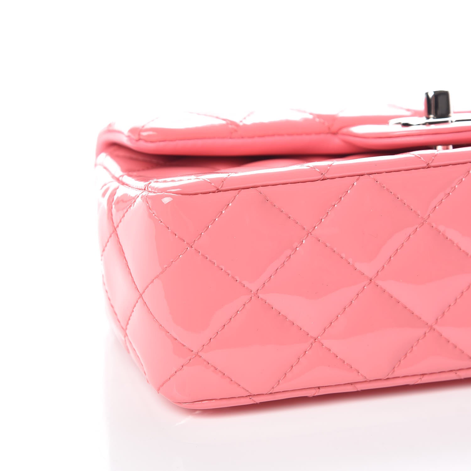 Chanel Patent Calfskin Quilted Mini Rectangular Flap Pink 5 of 11