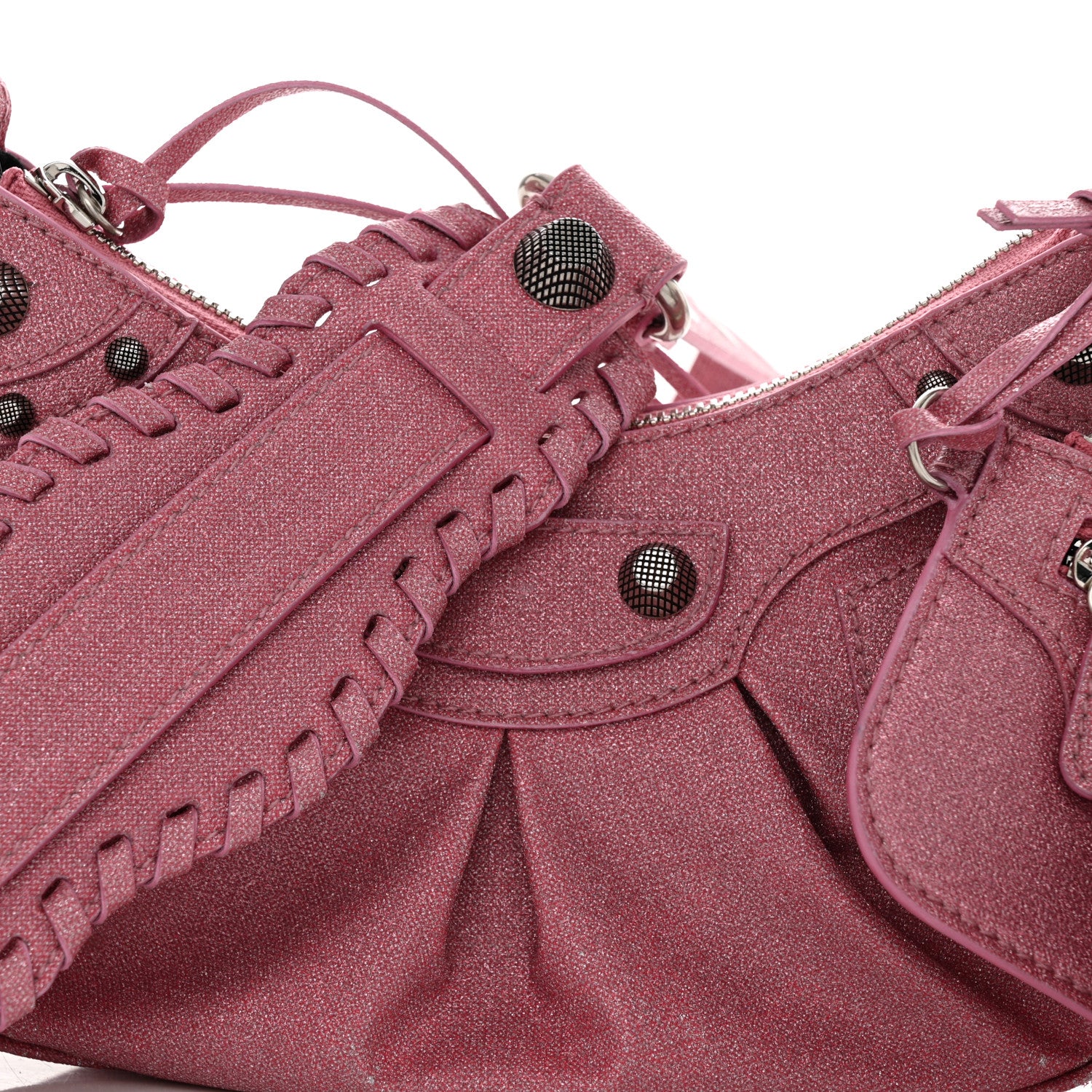 Balenciaga Sparkling Fabric Le Cagole Shoulder Bag XS Sweet Pink 9 of 11