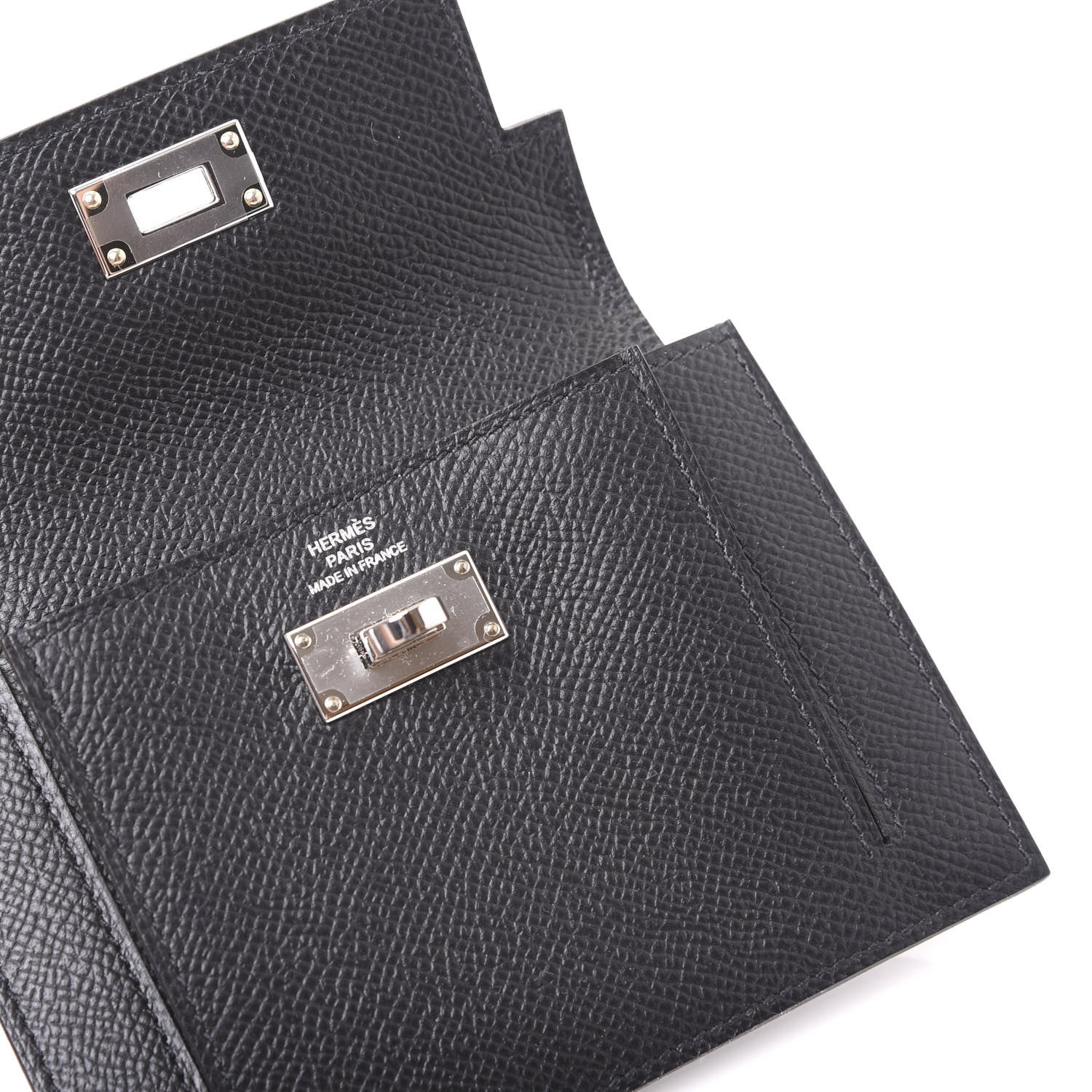 Hermes Epsom Kelly Pocket Compact Wallet Black 7 of 8