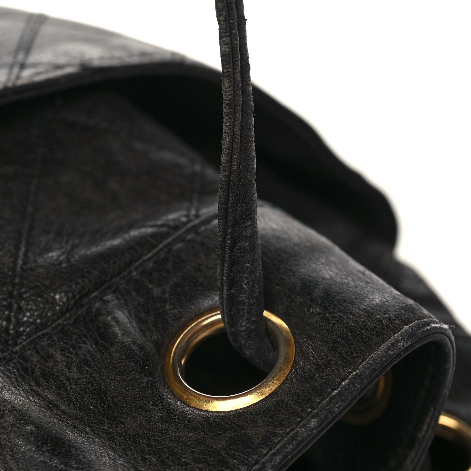 Chanel Lambskin Diamond Stitched CC Drawstring Shoulder Bag Black 13 of 13
