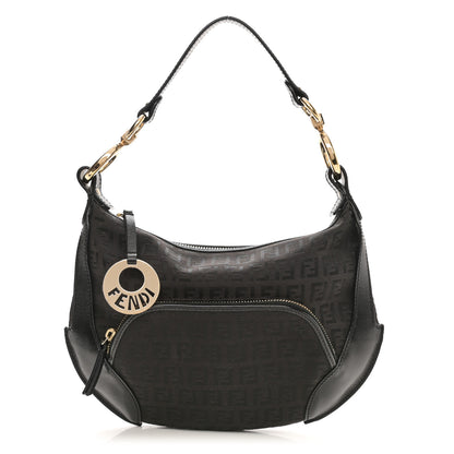 Fendi Zucchino Cuoio Chef Pocket Shoulder Bag Black 1 of 16