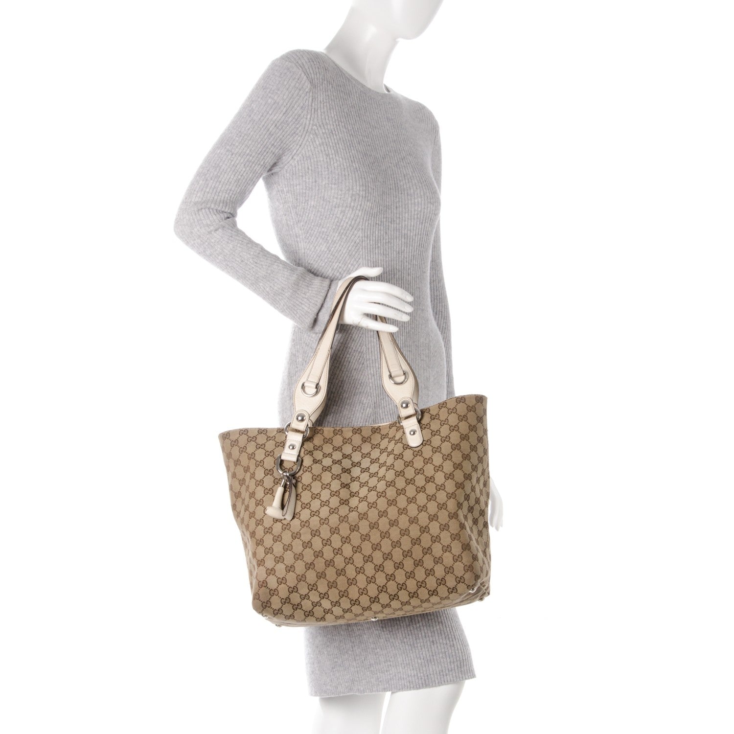 Gucci Monogram Medium Icon Bit Tote Off White 2 of 11