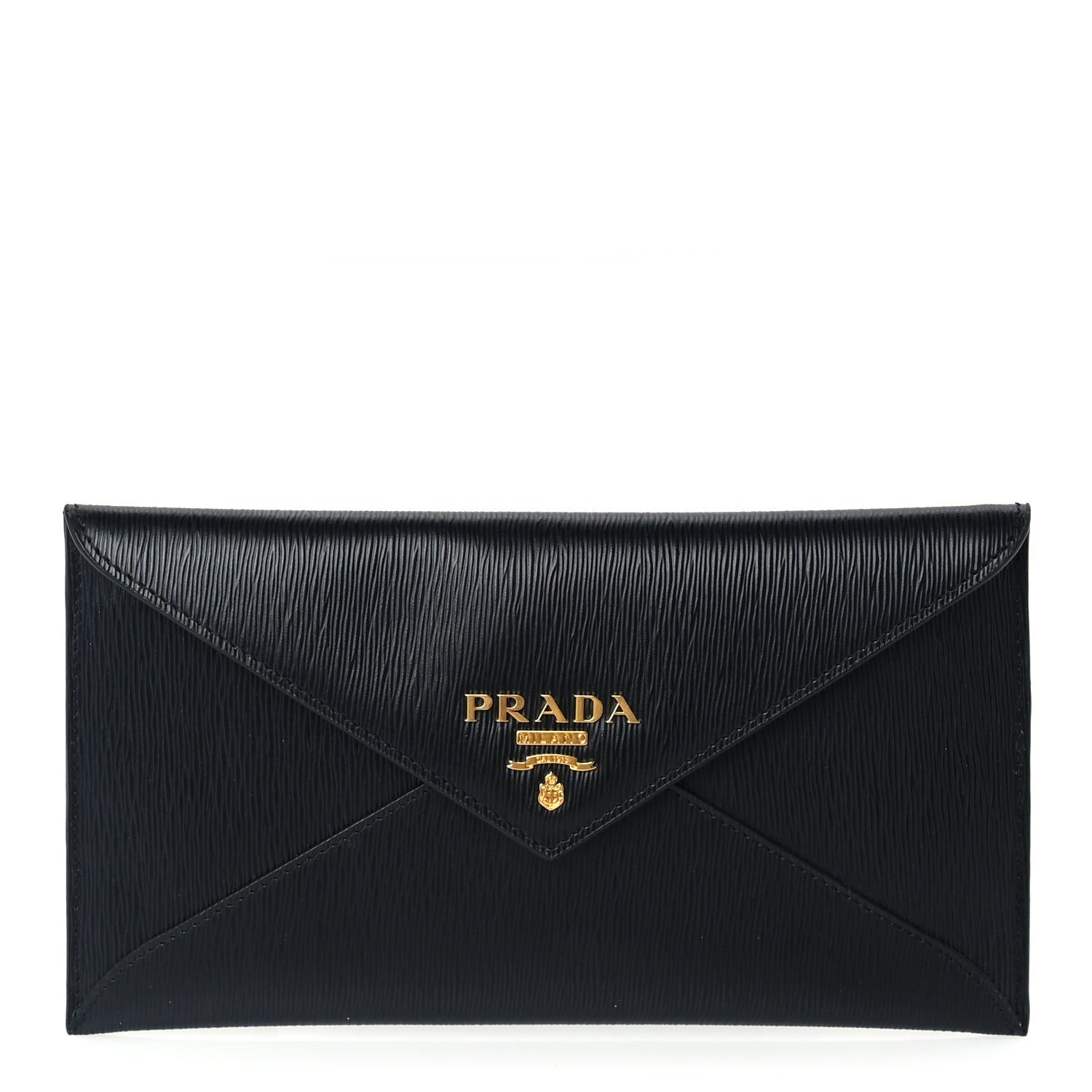 Prada Saffiano Metal Envelope Wallet Black 1 of 6