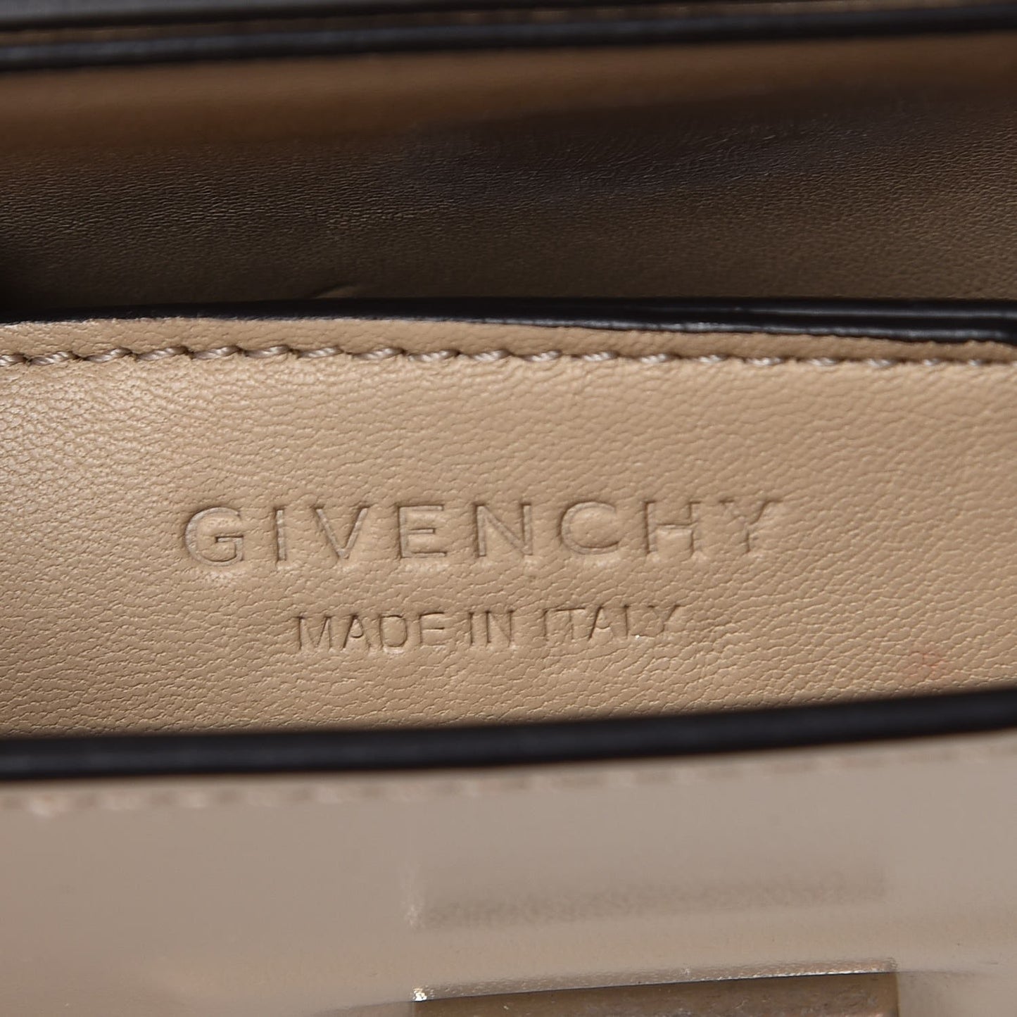 Calfskin Bow Cut Chain Wallet Beige