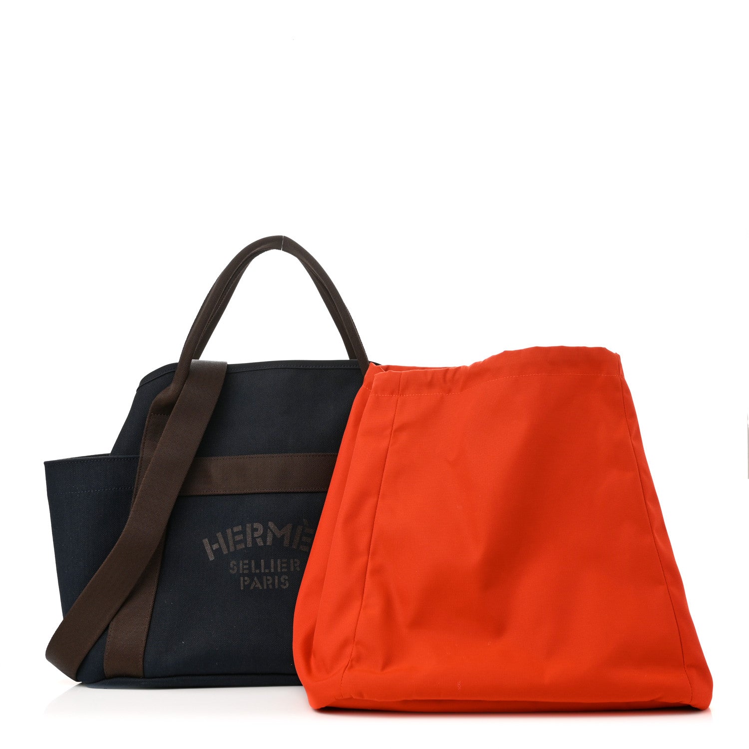 Hermes Canvas The Grooming Bag Bleu Navy Feu 2 of 13