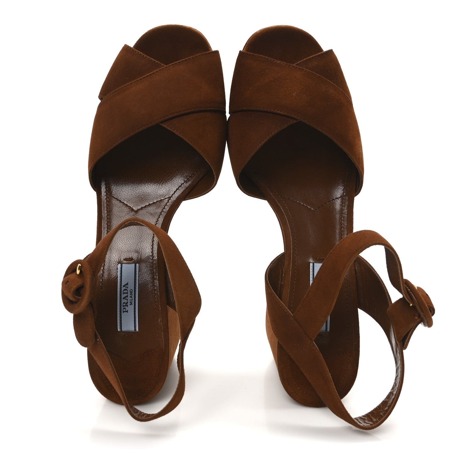 Camoscio Crisscross Platform Sandals 39.5 Palissandro