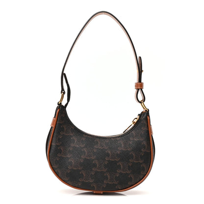 Celine Canvas Calfskin Mini Ava Triomphe Shoulder Bag Tan 1 of 8