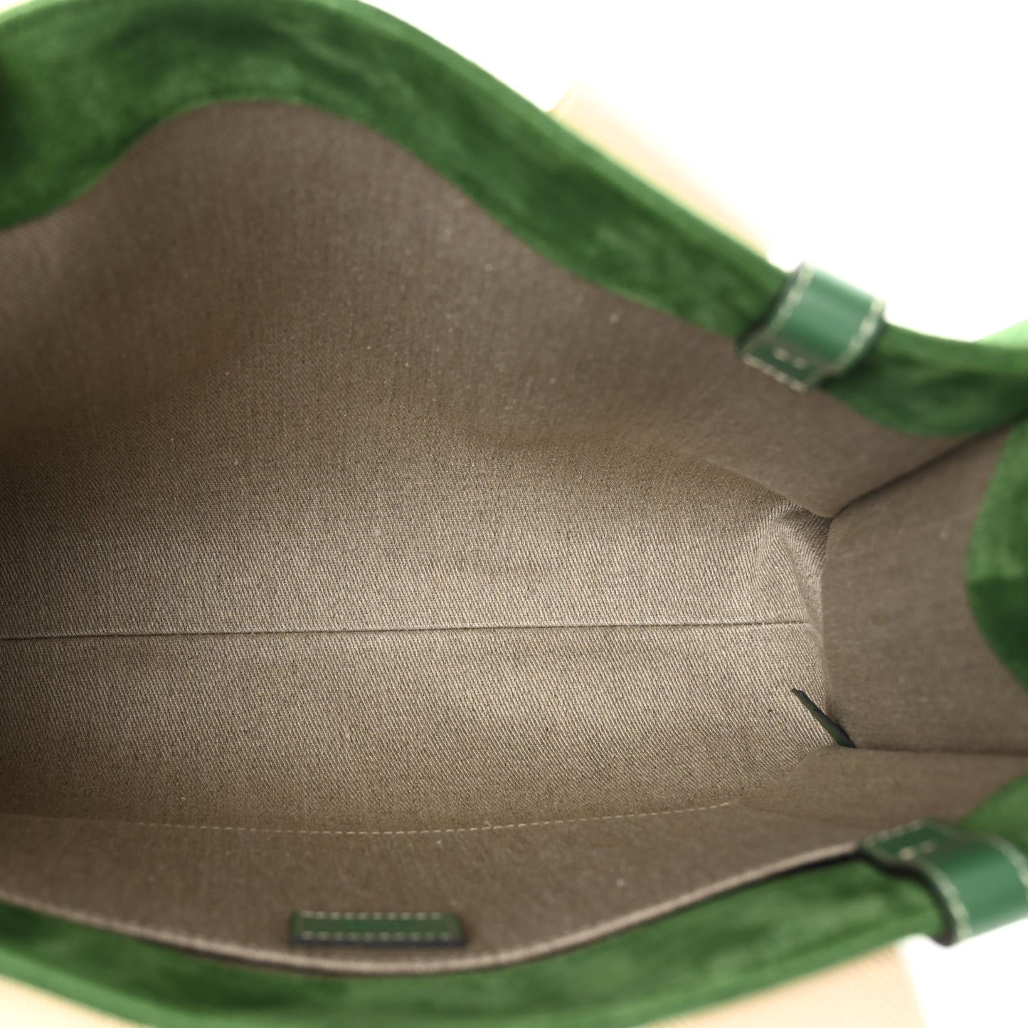 Suede Calfskin Medium Woody Tote Bright Green