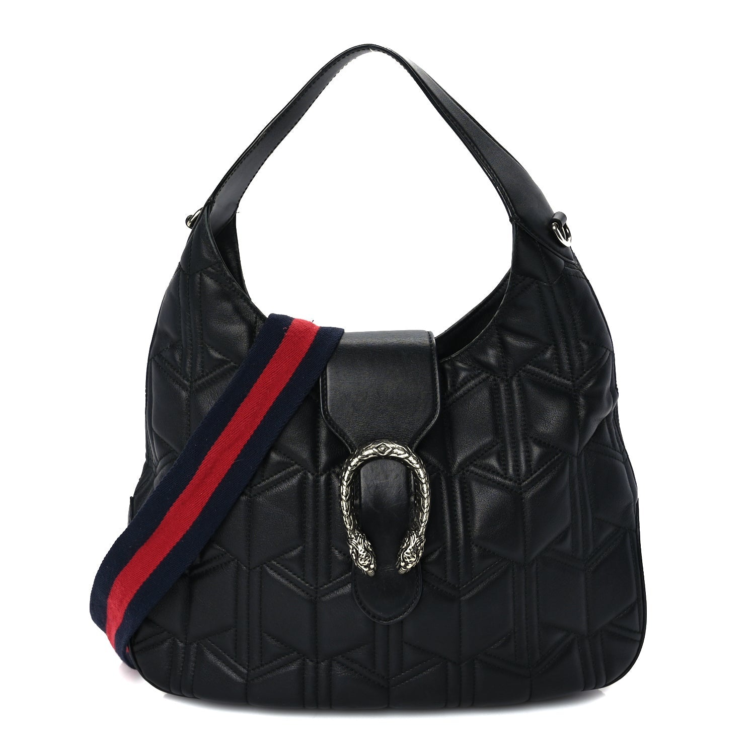 Gucci Calfskin Web Quilted Medium Dionysus Hobo Black 1 of 9