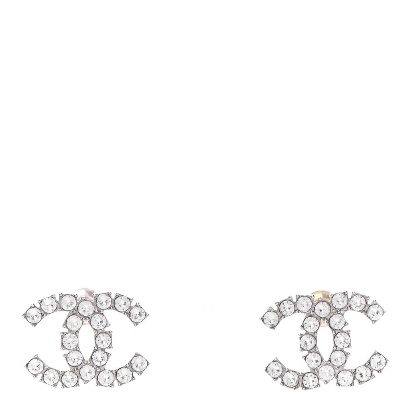 Crystal CC Earrings Silver