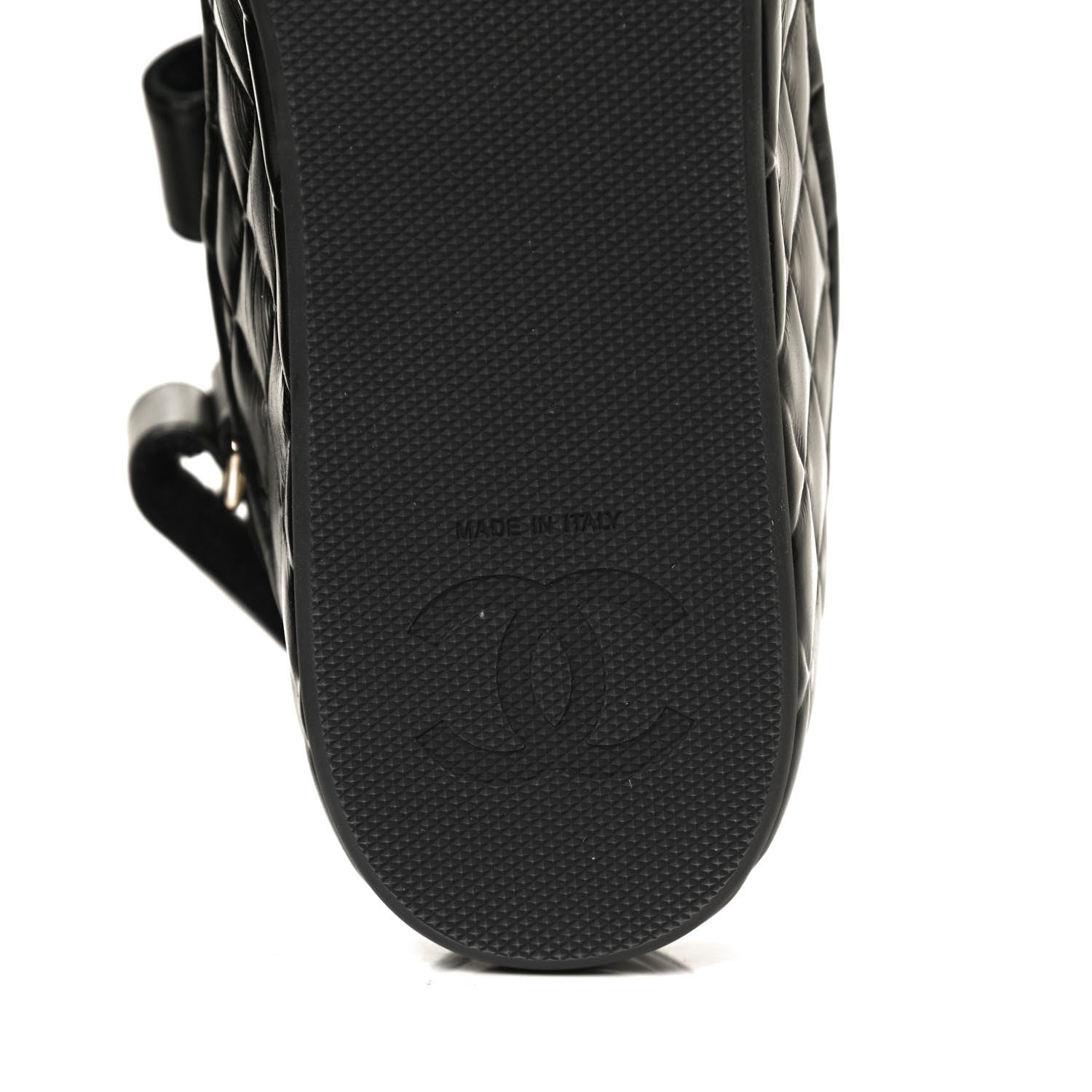 Chanel Shiny Calfskin Logo Platform Sandals 38 Black 8 of 13