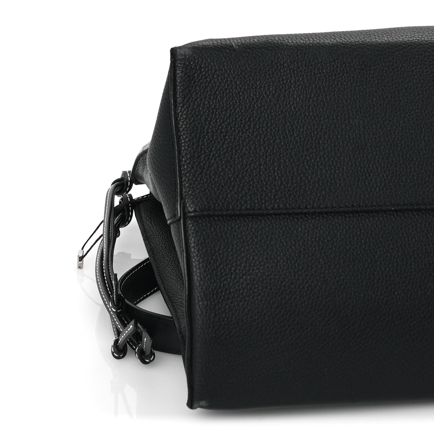 Grained Calfskin Small Cushion Tote Black