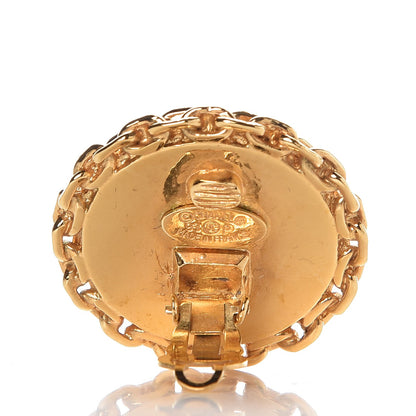 Chanel CC Clip On Earrings Black Gold 4 of 5