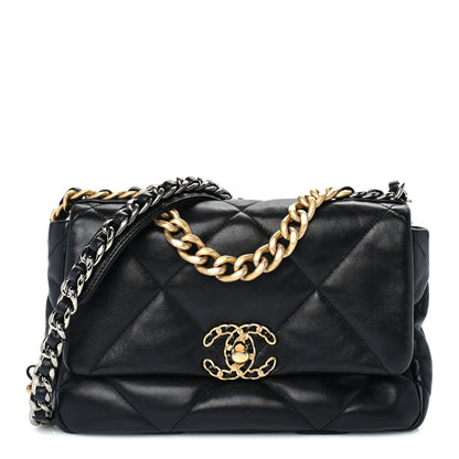 Chanel Lambskin Quilted Medium Chanel 19 Flap Black 1 of 9
