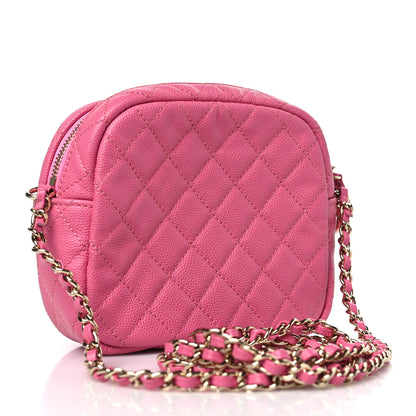 Chanel Caviar Quilted CC Day Camera Case Pink 2 of 8
