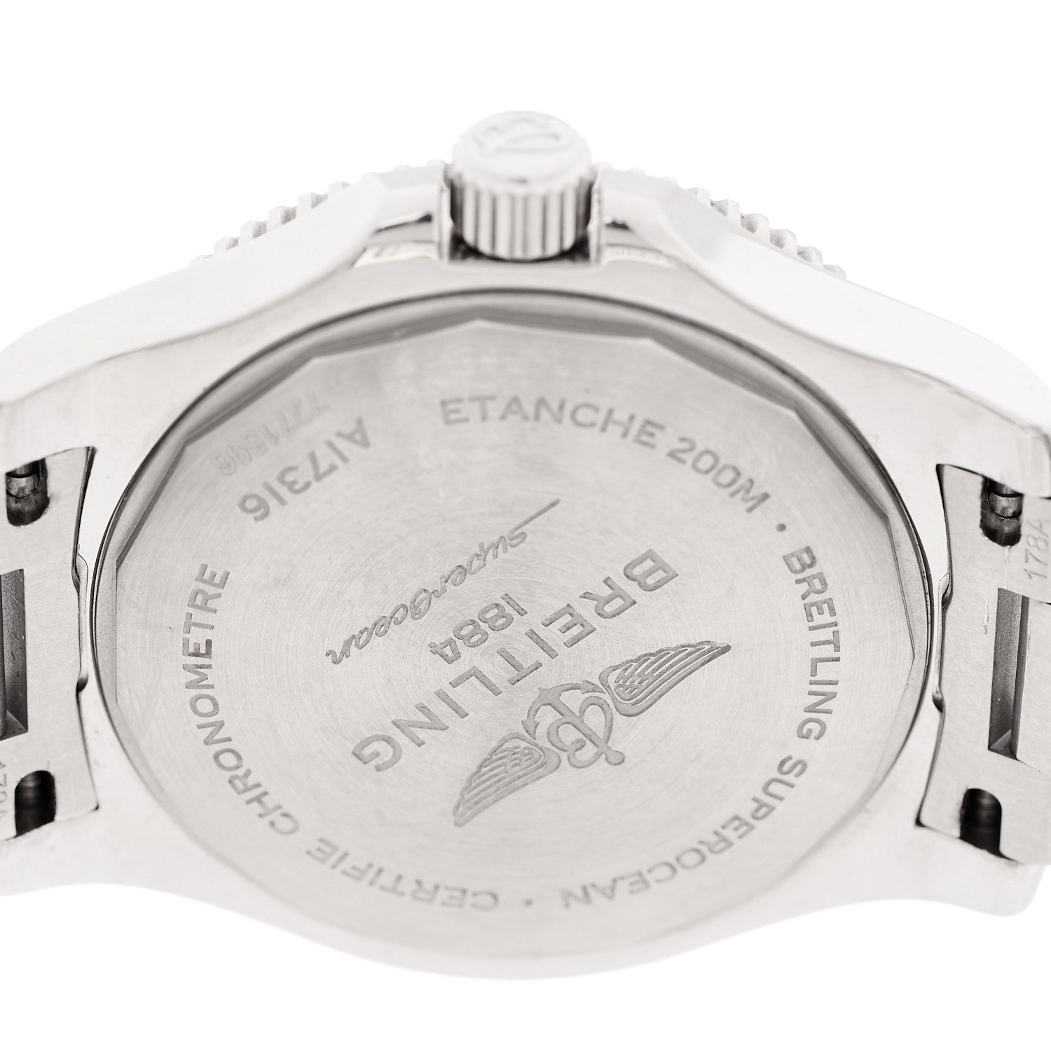 Breitling Stainless Steel 36mm Super Ocean Chronometer Automatic Watch White A17316 4 of 4